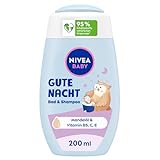 NIVEA BABY Gute Nacht Bad & Shampoo, mildes Babyshampoo & Duschgel mit Mandelöl, Vitamin E, B5 und...