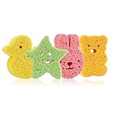 4pcs Badeschwamm Kinder,Baby Wasch Schwamm,Badeschwamm Duschschwamm Kinder,Schwamm Wasch Pads für...