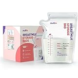 Nuliie 120 Stück Muttermilchbeutel, 250ml BPA-frei Muttermilch Aufbewahrung bag, Milchbeutel für Muttermilch mit Ausgießer für das Stillen, Selbststehender, Kann Eingefroren Werden, Platzsparendes