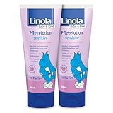 Linola Baby & Kind Pflegelotion sensitive - 2 x 200 ml - Für Gesicht und Körper | pflegende Hautcreme für sensible Baby- und Kinderhaut