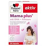 Doppelherz Mama plus mit DHA + Folsäure - wichtige Nährstoffe für Frauen mit Kinderwunsch, in der Schwangerschaft und in der Stillzeit - 30 Kapseln