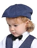 mintgreen Schiebermütze Kinder, Baby Jungen Fischgrät Tweed Schirmmütze Barett Newsboy Cap, Blau, 1-2 Jahre