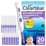 Clearblue Kinderwunsch Ovulationstest Kit, 20 Tests + 1 digitale Testhalterung, Fruchtbarkeitstest...