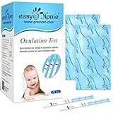 Easy@Home 25 Ovulationstest Kinderwunsch Fruchtbarkeitstest für Frauen Eisprung 25 mIU/ml, Zuverlässige Zyklus- und Fruchtbarkeit Überwachung mit Premom Ovulation APP, 25 LH Test